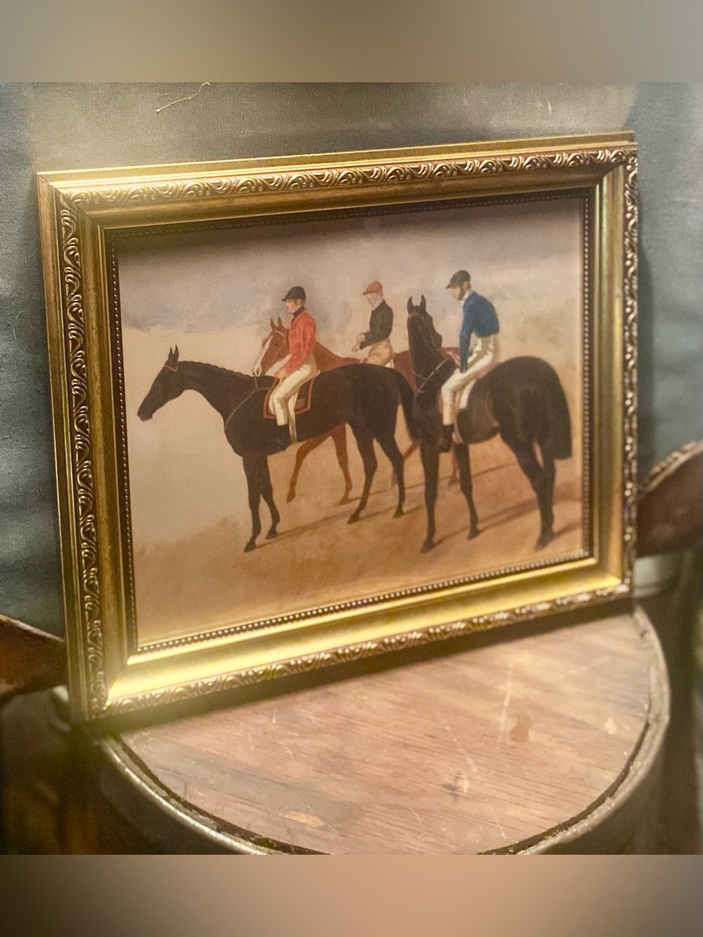 Steeplechase Horse Equestrian Reproduction Framed Print 10 X 11 3/4